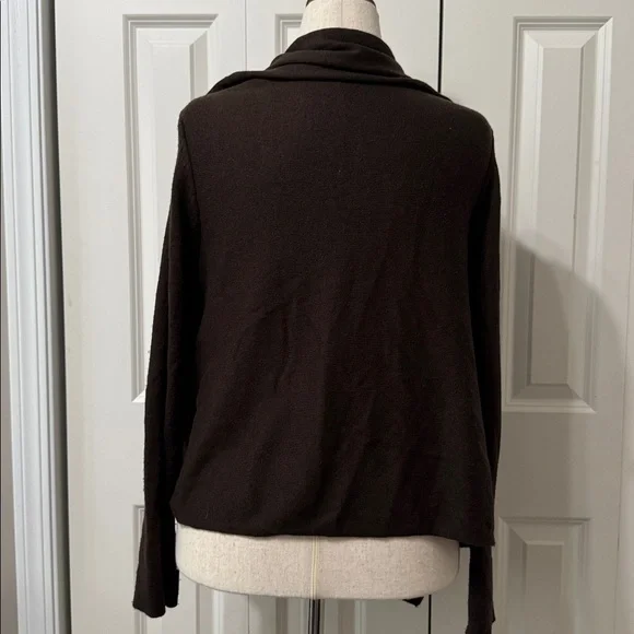 Dark Brown Open Front Wrap/Shawl Cardigan - Picture 3 of 5